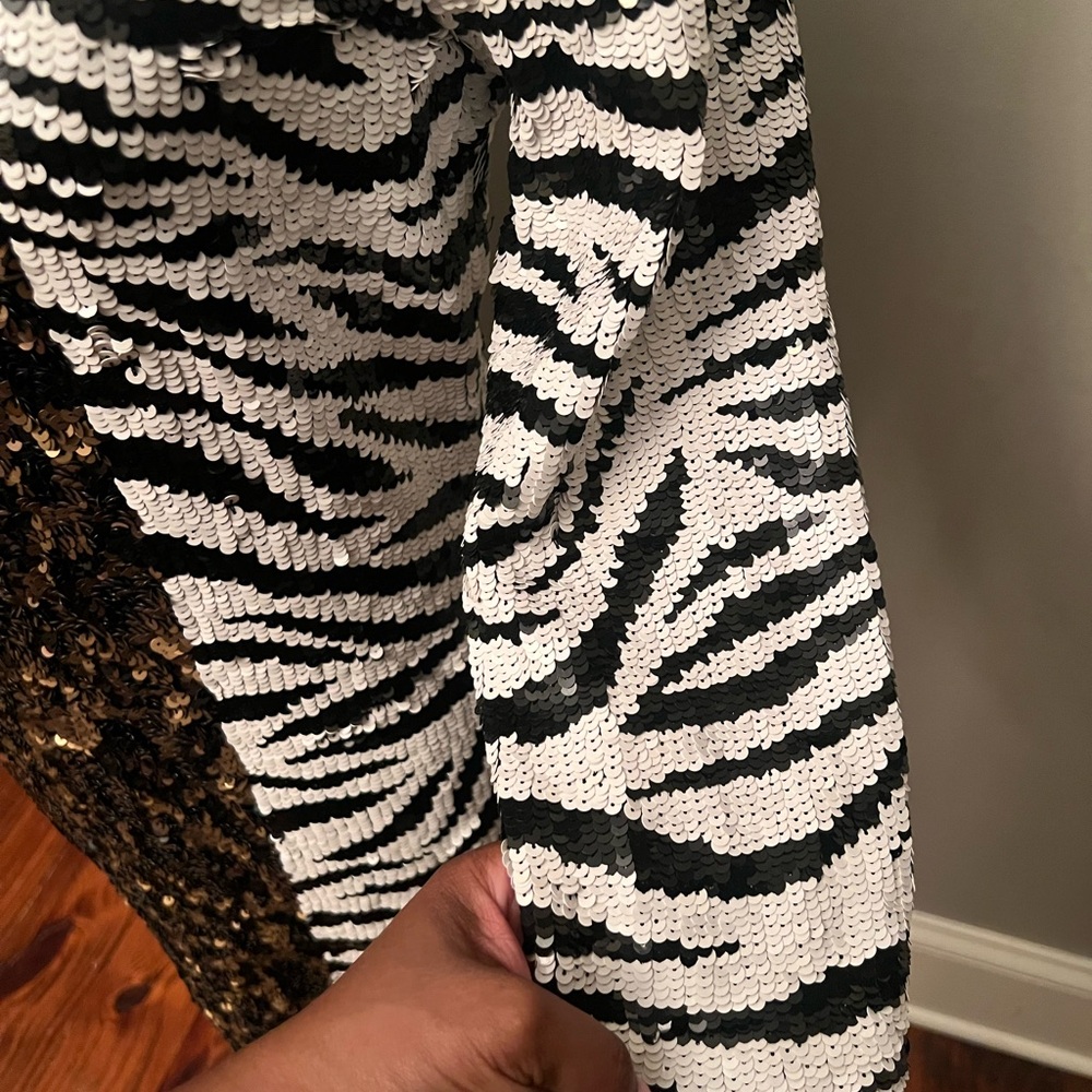 Multi color/multi print sequin cocktail dress - Picture 4 of 8